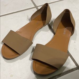 Matte nude slip on sandals